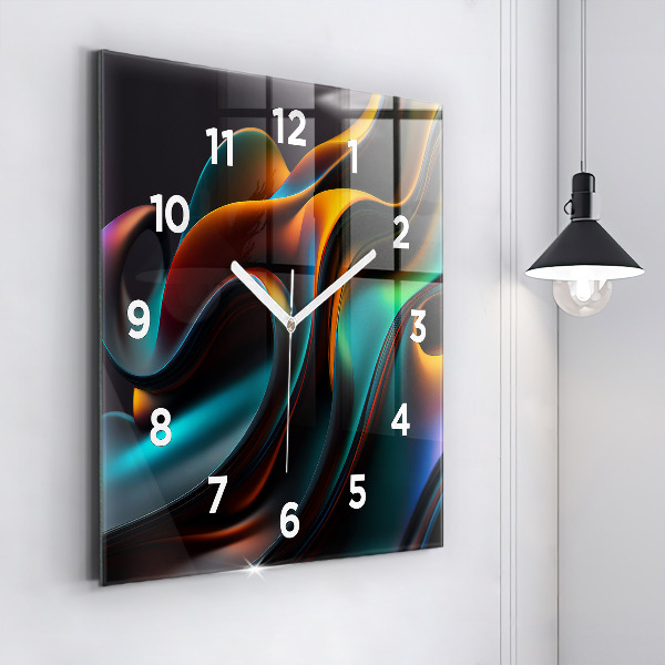 Square wall clock Futuristic wave