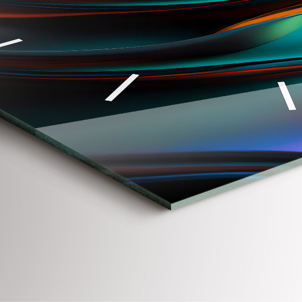 Square wall clock Futuristic wave