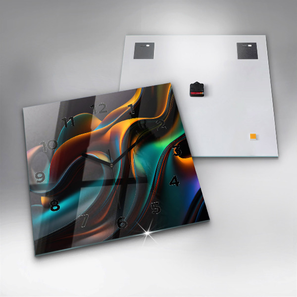 Square wall clock Futuristic wave