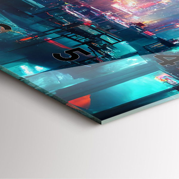 Square wall clock Cyberpunk style city