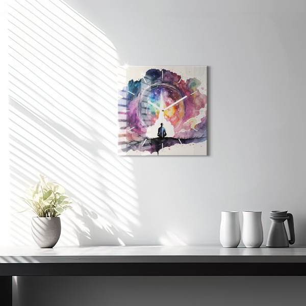 Square wall clock Meditation lifestyle