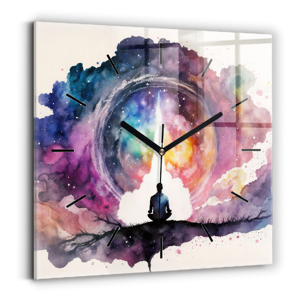 Square wall clock Meditation lifestyle
