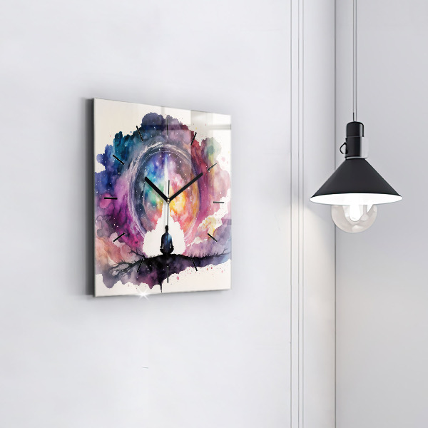 Square wall clock Meditation lifestyle