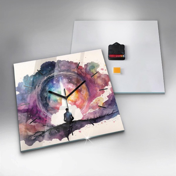 Square wall clock Meditation lifestyle