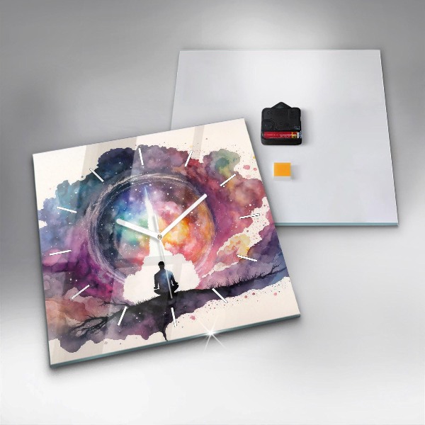 Square wall clock Meditation lifestyle