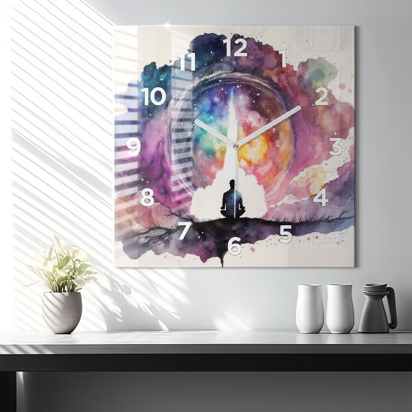 Square wall clock Meditation lifestyle