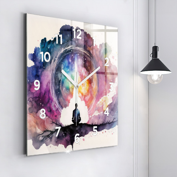 Square wall clock Meditation lifestyle