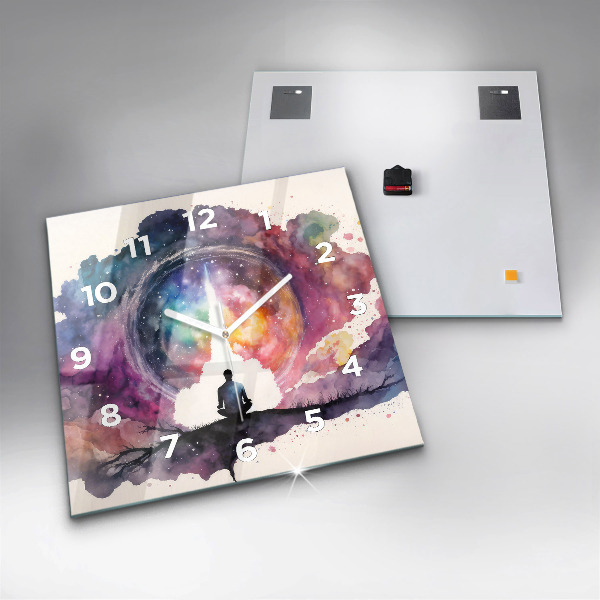 Square wall clock Meditation lifestyle