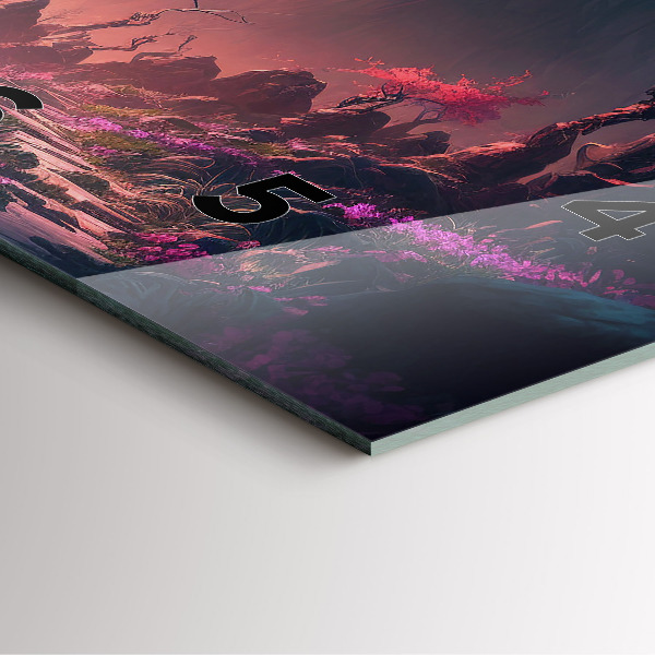 Square wall clock Magical forest and mountains