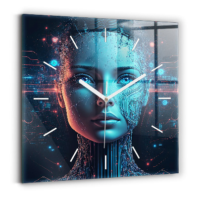 Square wall clock Artificial intelligence