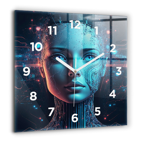 Square wall clock Artificial intelligence