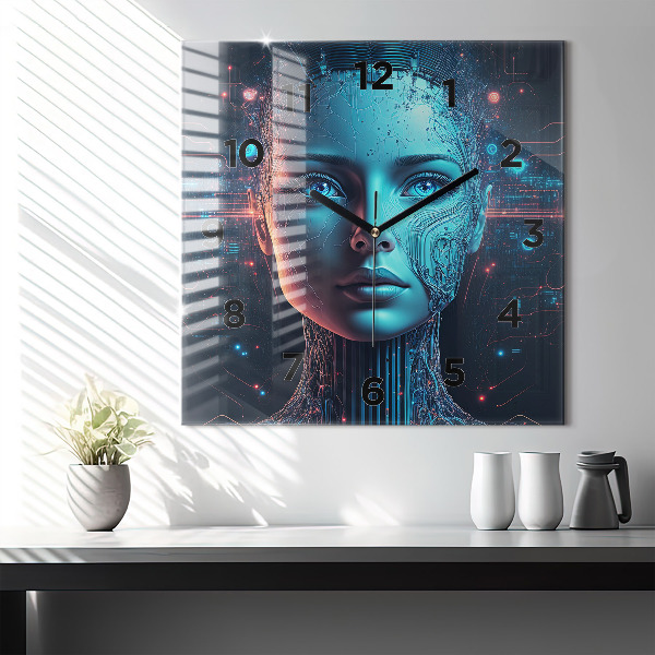 Square wall clock Artificial intelligence