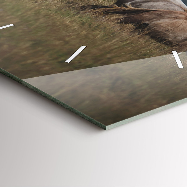 Square wall clock Horses at a gallop