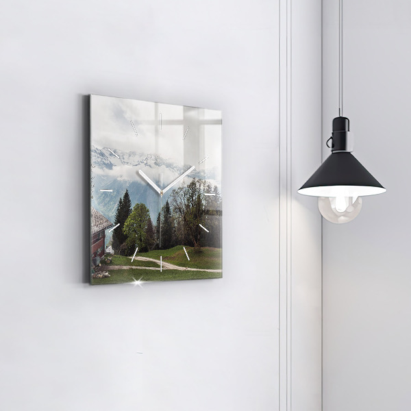 Square wall clock Mountain view