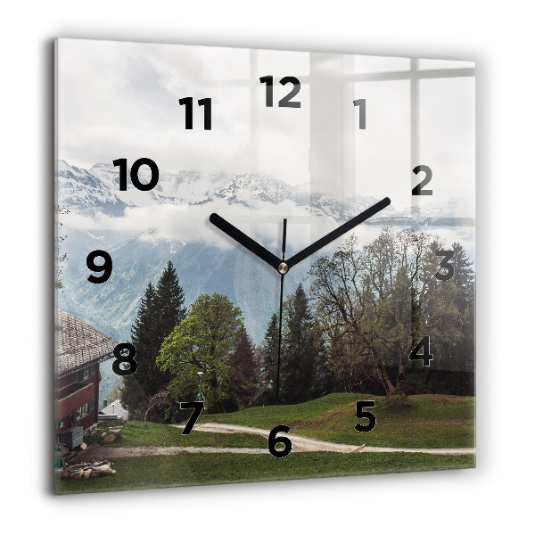 Square wall clock Mountain view
