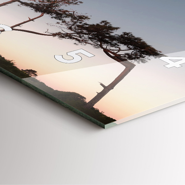 Square wall clock Crescent and trees