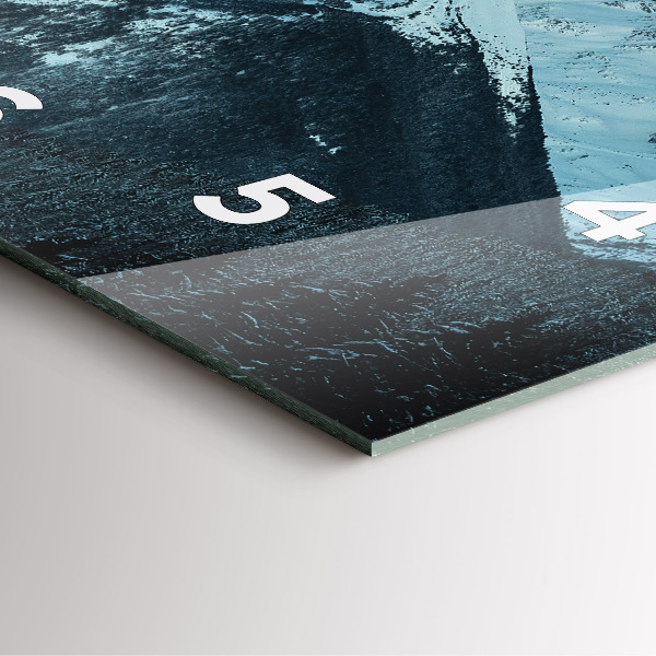 Square wall clock Mountain range in winter