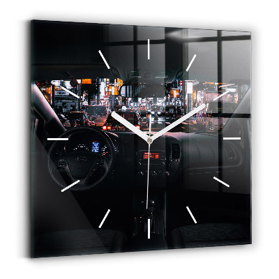 Square wall clock Car in Tokyo