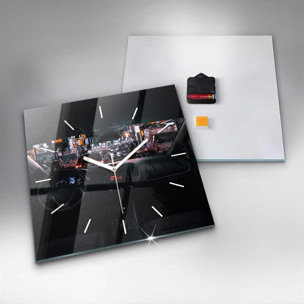 Square wall clock Car in Tokyo