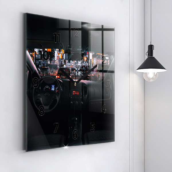 Square wall clock Car in Tokyo