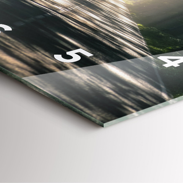 Square wall clock Forest road and streaks of sunlight