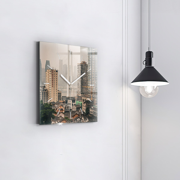 Square wall clock Chongqing Old Town