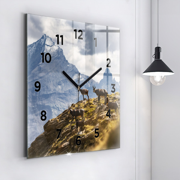 Square wall clock Goat in the Aosta Valley