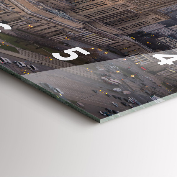 Square wall clock Panorama of Warsaw