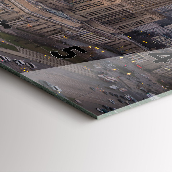 Square wall clock Panorama of Warsaw