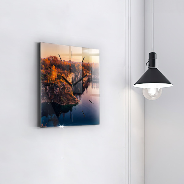 Square wall clock Krakow Lake Zakrzówek