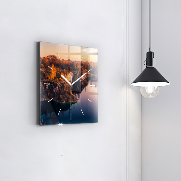 Square wall clock Krakow Lake Zakrzówek