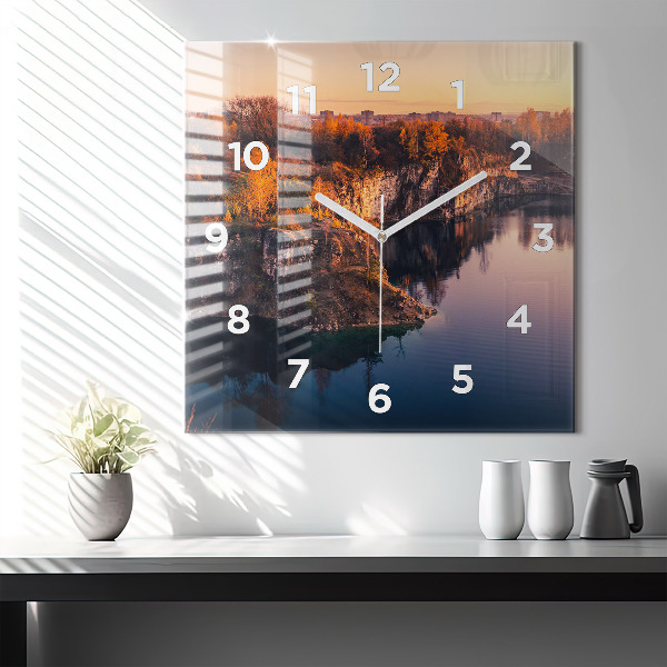 Square wall clock Krakow Lake Zakrzówek