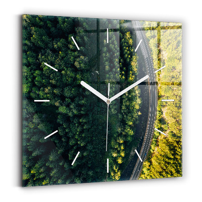 Square wall clock Forest from a bird's eye view