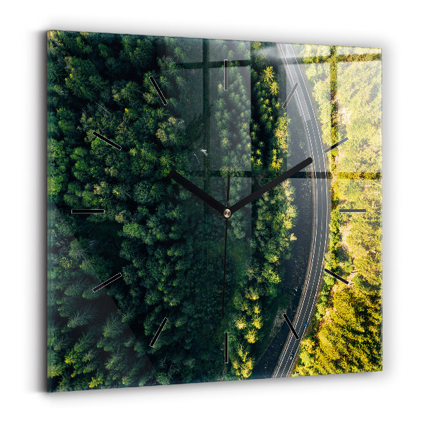 Square wall clock Forest from a bird's eye view
