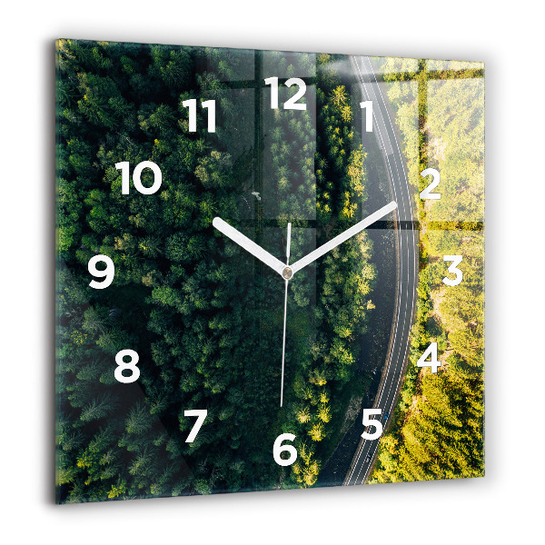 Square wall clock Forest from a bird's eye view