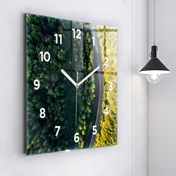 Square wall clock Forest from a bird's eye view