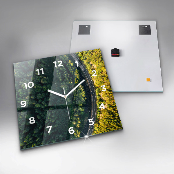 Square wall clock Forest from a bird's eye view
