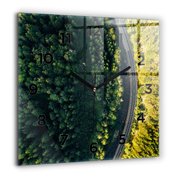 Square wall clock Forest from a bird's eye view
