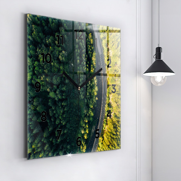Square wall clock Forest from a bird's eye view