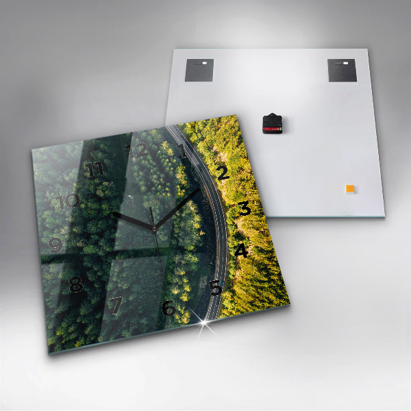 Square wall clock Forest from a bird's eye view