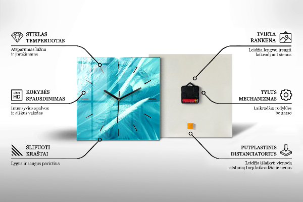 Square wall clock Barcelona Surfer