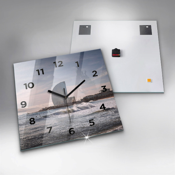 Square wall clock Barcelona Surfer
