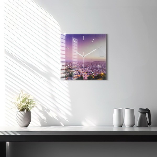 Square wall clock Barcelona Bunkers El Carmel