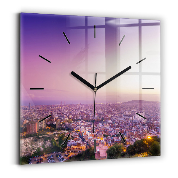 Square wall clock Barcelona Bunkers El Carmel