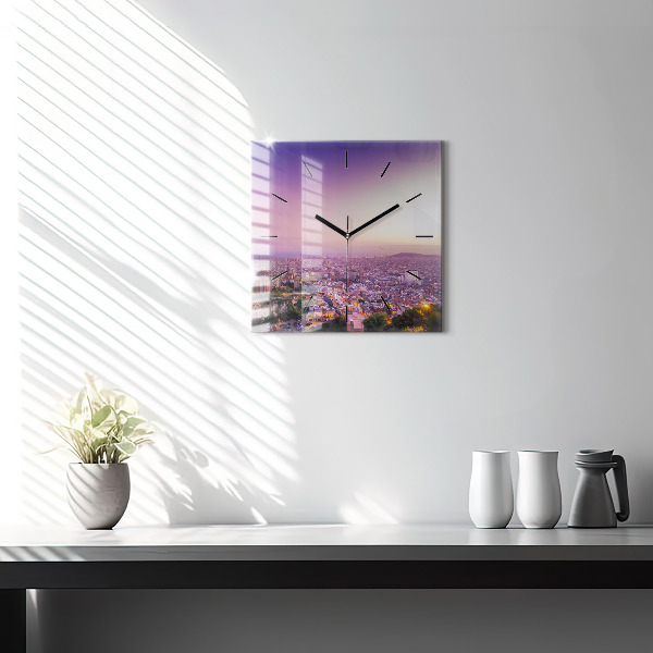 Square wall clock Barcelona Bunkers El Carmel