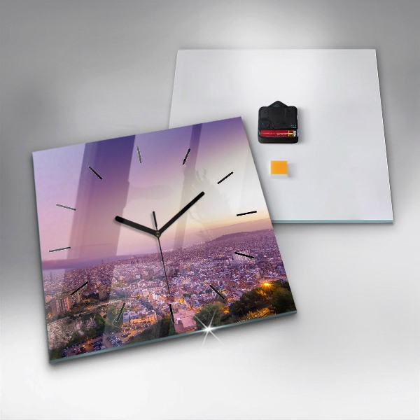 Square wall clock Barcelona Bunkers El Carmel