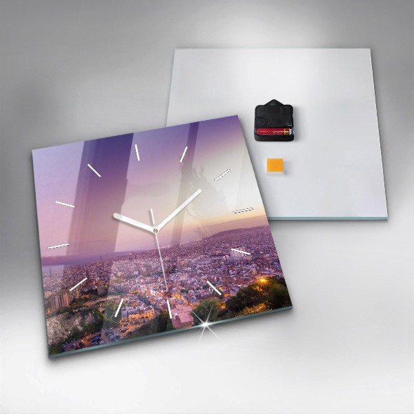 Square wall clock Barcelona Bunkers El Carmel