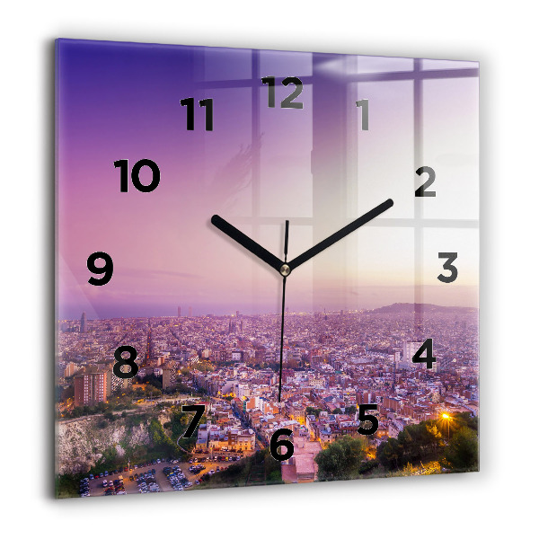 Square wall clock Barcelona Bunkers El Carmel