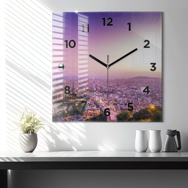 Square wall clock Barcelona Bunkers El Carmel