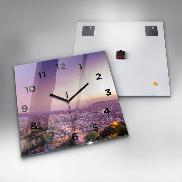 Square wall clock Barcelona Bunkers El Carmel